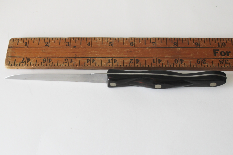 photo of vintage Cutco paring knife design patent number 3122774 black handle  #3