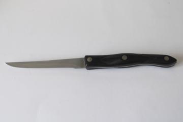 catalog photo of vintage Cutco paring knife design patent number 3122774 black handle 