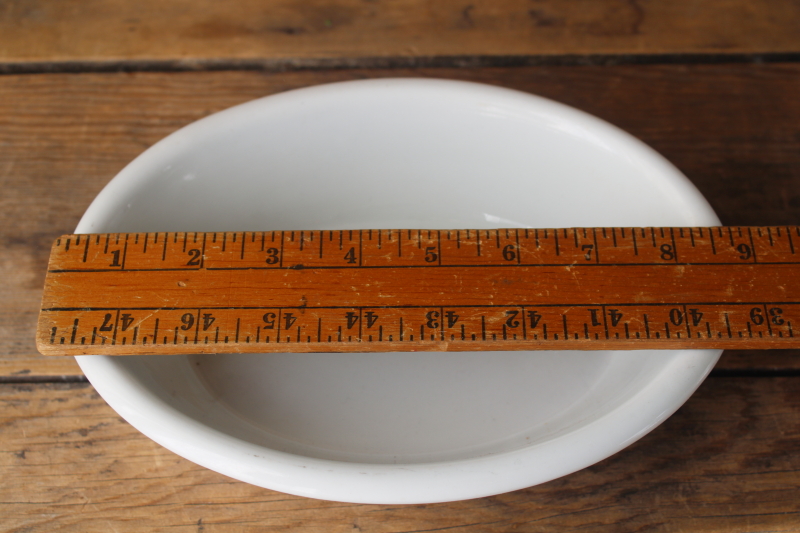 photo of vintage D E McNicol West Virginia vitrified china, simple chunky white ironstone oval bowl  #3