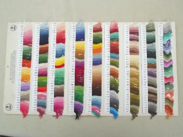 catalog photo of vintage DMC color swatch chart for cotton thread embroidery floss