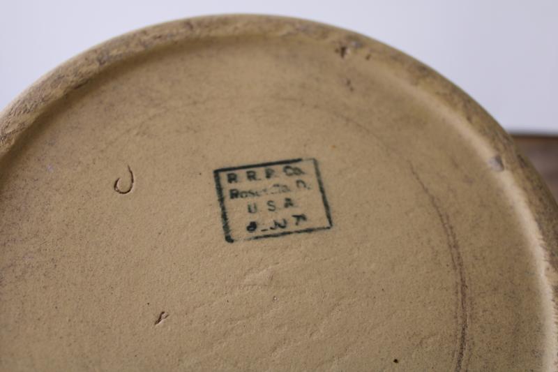 photo of vintage DOG dish, Robinson Ransbottom pottery crock RRP Roseville Ohio #4