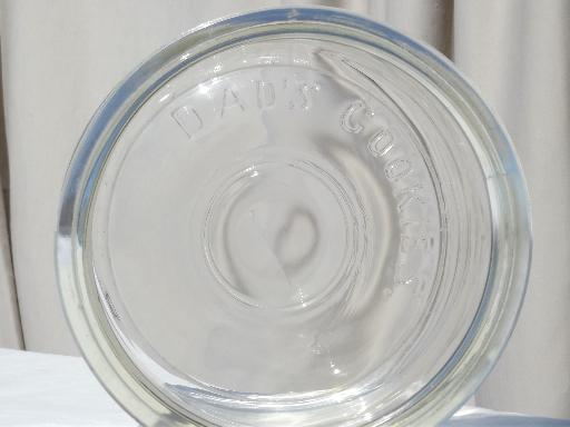 photo of vintage Dad's Cookies jar, huge glass store counter display canister #3