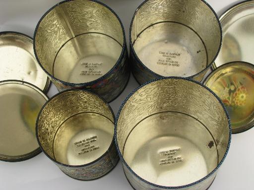 photo of vintage Daher Decorated Ware made in England tole metal canister jars set #6