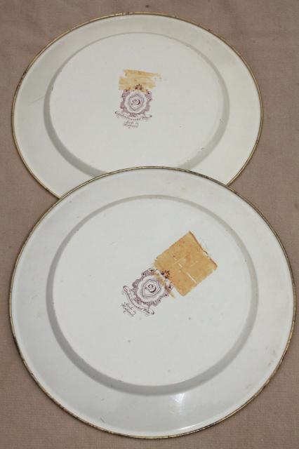 photo of vintage Daher Ware tin plates w/ Godey style antique ladies fashion prints #5