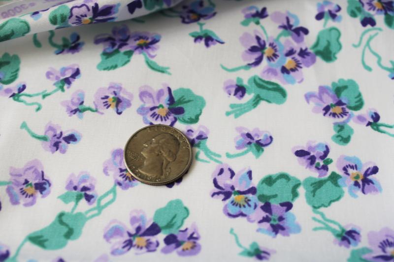 photo of vintage Daisy Kingdom violet print cotton fabric, purple violets floral chintz #2