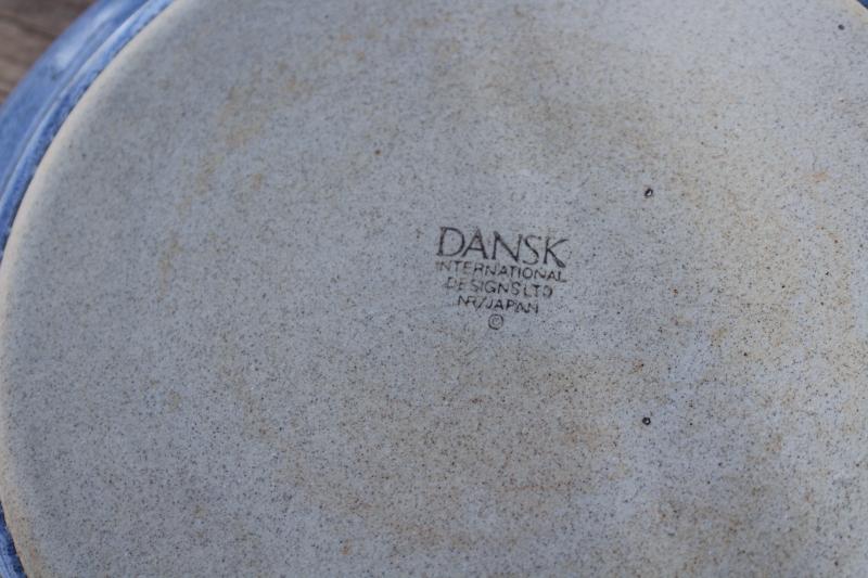 photo of vintage Dansk - Japan Nielstone dinnerware set for 6, stoneware blue tan speckled #9