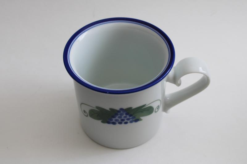 photo of vintage Dansk Provence mug, blue grapes harvest pattern, made in Japan #2