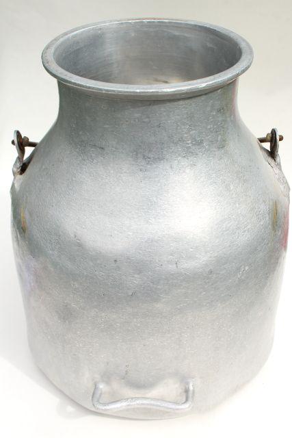 photo of vintage DeLaval milker milking machine bucket, old aluminum metal milk pail #5