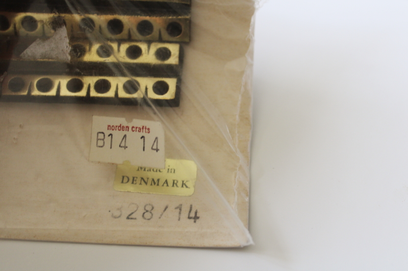 photo of vintage Denmark cast metal bell pull hangers, needlework framing or restoration hardware new in package #2