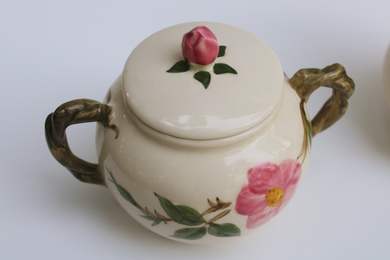 photo of vintage Desert Rose pattern cream & sugar set, creamer pitcher & sugar bowl USA Franciscan pottery #2