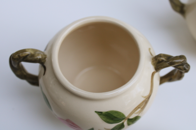 photo of vintage Desert Rose pattern cream & sugar set, creamer pitcher & sugar bowl USA Franciscan pottery #5