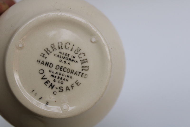 photo of vintage Desert Rose pattern cream & sugar set, creamer pitcher & sugar bowl USA Franciscan pottery #7