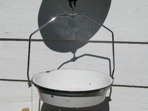 photo of vintage Detecto hanging produce or fruit scale w/enamel tray from farm stand #4