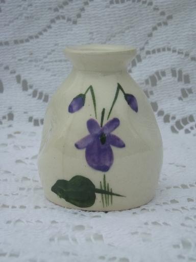 photo of vintage Devon Violets scent bottle, Longton Royal Art Pottery - England #1