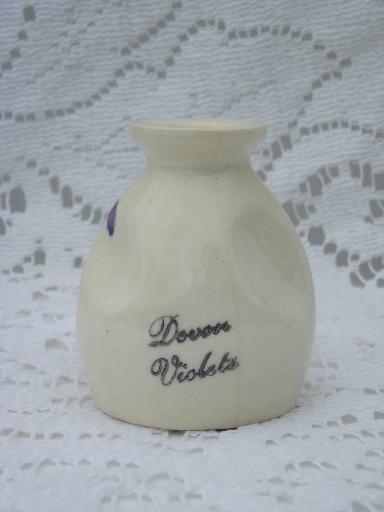 photo of vintage Devon Violets scent bottle, Longton Royal Art Pottery - England #2