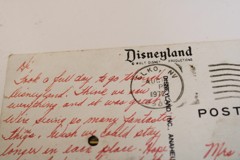 photo of vintage Disneyland souvenir postcard Chip & Dale Disney monorail, working squeaker post card  #3