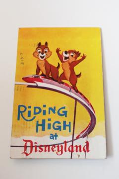 catalog photo of vintage Disneyland souvenir postcard Chip & Dale Disney monorail, working squeaker post card 