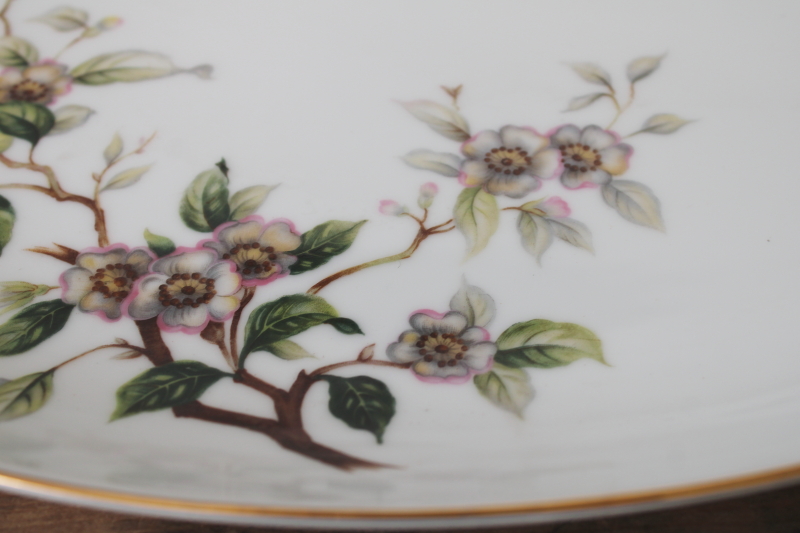 photo of vintage Dogwood flowering branches pattern serving platter, Harvan fine china Japan #3