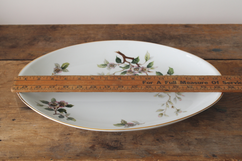 photo of vintage Dogwood flowering branches pattern serving platter, Harvan fine china Japan #8