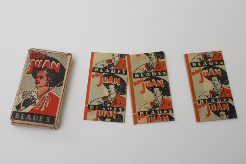 photo of vintage Don Juan paper wrapped razor blades in original box  #1