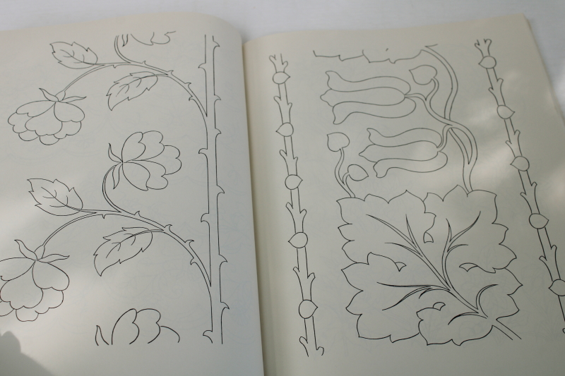 photo of vintage Dover book, 400 floral motifs antique reproduction flower designs for embroidery, carving or tole painting  #2