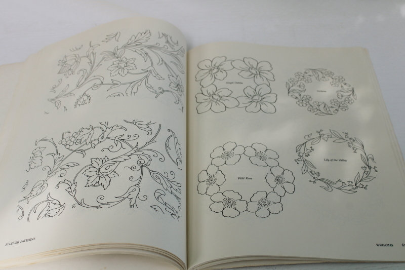 photo of vintage Dover book, 400 floral motifs antique reproduction flower designs for embroidery, carving or tole painting  #4