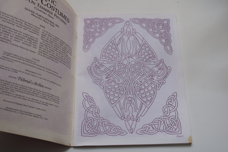 photo of vintage Dover book iron on transfers needlework designs for Celtic dance costumes  #3