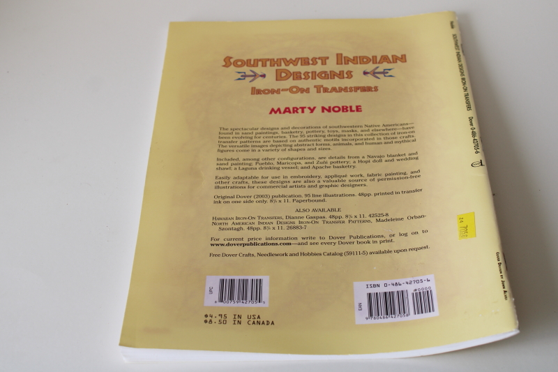 photo of vintage Dover book of iron on transfers Southwest Indian Designs Native American art  #4