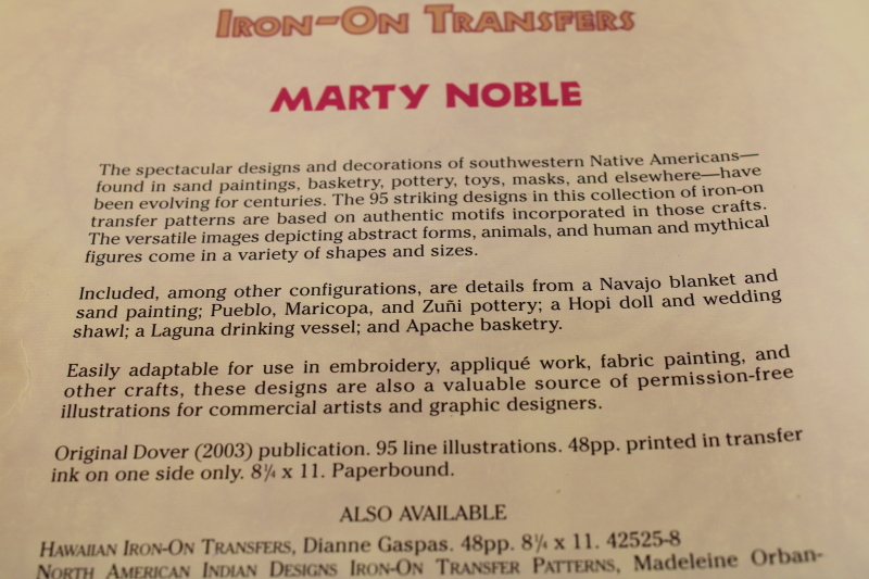 photo of vintage Dover book of iron on transfers Southwest Indian Designs Native American art  #5