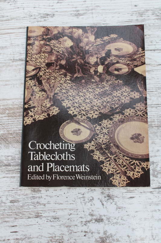 photo of vintage Dover needlework book, old patterns for crochet lace tablecloths & placemats #1