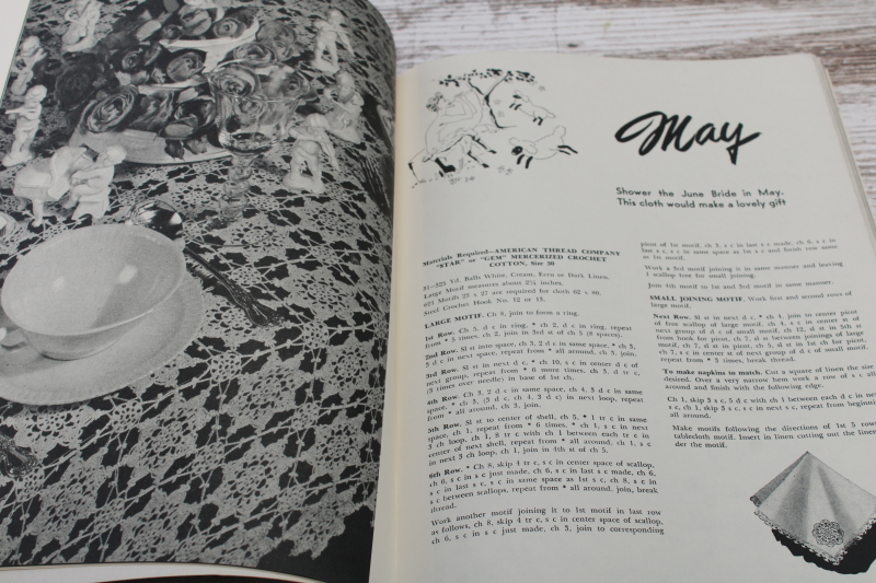 photo of vintage Dover needlework book, old patterns for crochet lace tablecloths & placemats  #3
