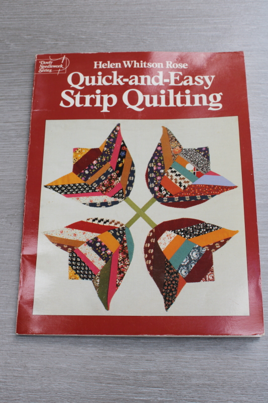 photo of vintage Dover needlework book, quilting patterns & how to fabric strips patchwork #1