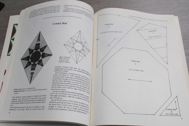 photo of vintage Dover needlework book, quilting patterns & how to fabric strips patchwork #4