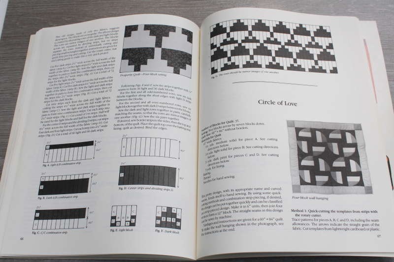 photo of vintage Dover needlework book, quilting patterns & how to fabric strips patchwork #5