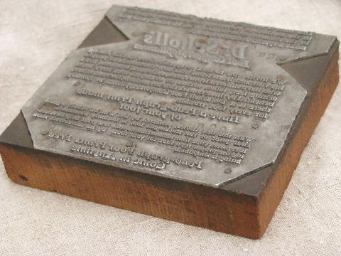 photo of vintage Dr Sholl's advertising, 1930/1940s letter press printing block #2