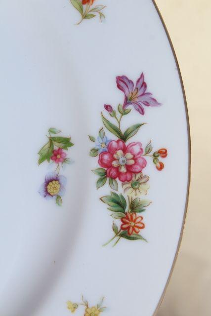 photo of vintage Dresden floral fine china dinnerware set for 8, Harmony House Dresdania #3