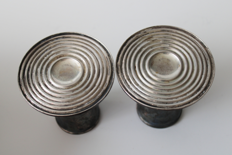 photo of vintage Duchin sterling silver candlesticks, pair of candle holders, taper candle sticks  #3