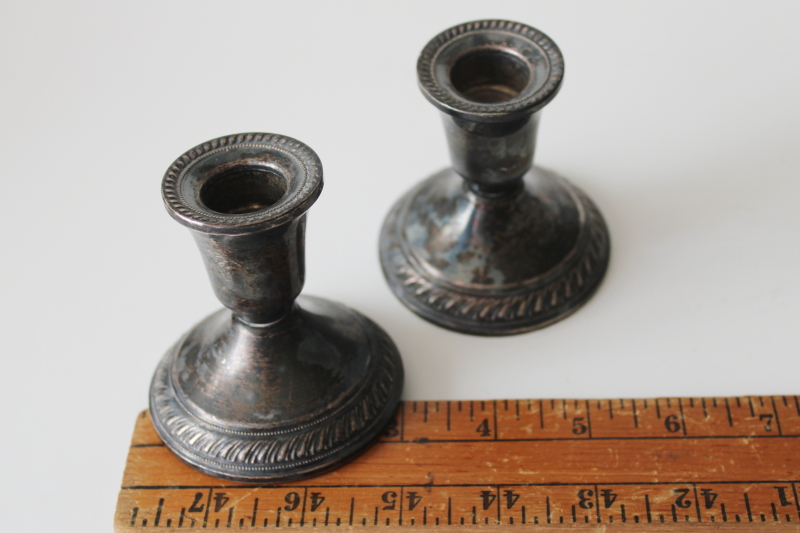 photo of vintage Duchin sterling silver candlesticks, pair of candle holders, taper candle sticks  #5