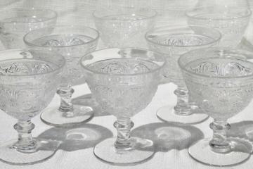 vintage Duncan & Miller sandwich glass ice cream dishes or sherbet set for 8