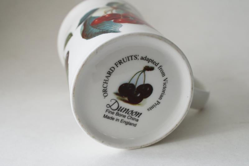 photo of vintage Dunoon bone china tea mug coffee cup Orchard Fruits cherries botanical print #6