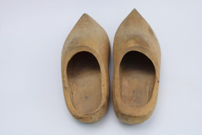 photo of vintage Dutch clogs wooden shoes, carved wood klompen from Holland Michigan #3