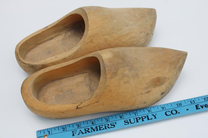 photo of vintage Dutch clogs wooden shoes, carved wood klompen from Holland Michigan #6