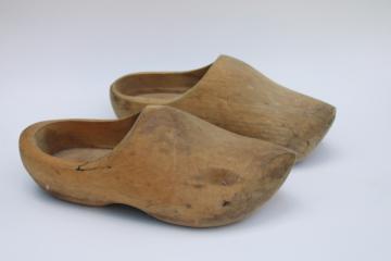 vintage Dutch clogs wooden shoes, carved wood klompen from Holland Michigan