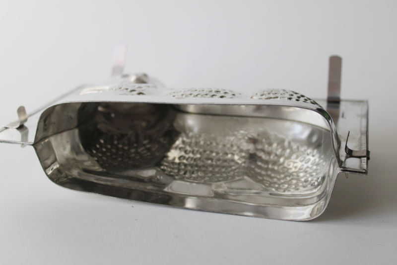 photo of vintage Easter lamb tinned metal mold cake baking pan w/ clips, Kaiser West Germany #4