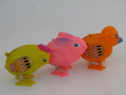 photo of vintage Easter toys, Hong Kong hard plastic hopping chick, duck, bunny #3