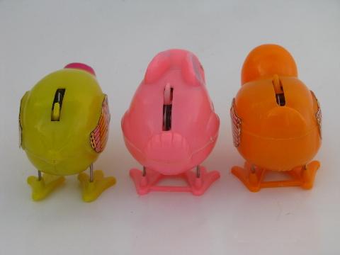 photo of vintage Easter toys, Hong Kong hard plastic hopping chick, duck, bunny #4