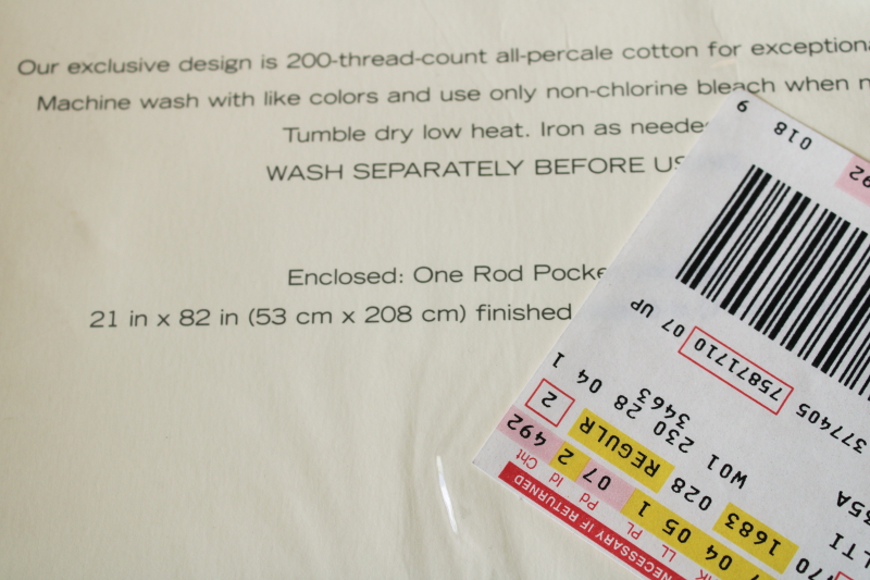 photo of vintage Eddie Bauer Rose Bouquet print cotton valances floral on blue curtain panels new in package  #4