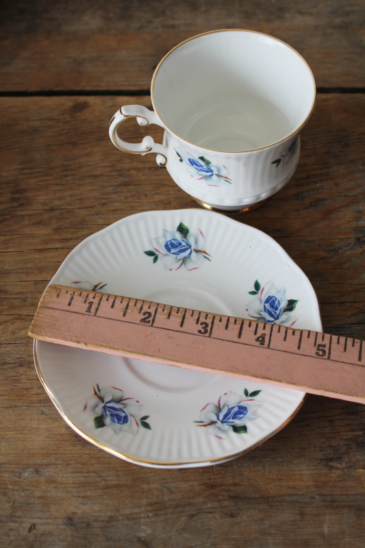 photo of vintage Elizabethan fine bone china tea cup & saucer blue rose floral #3