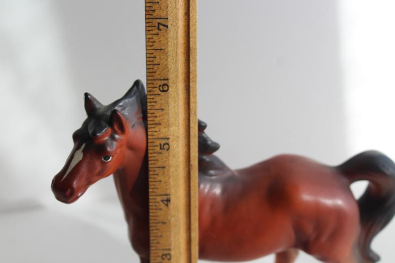 photo of vintage Enesco Japan ceramic Thoroughbred horse, large china figurine trophy #7