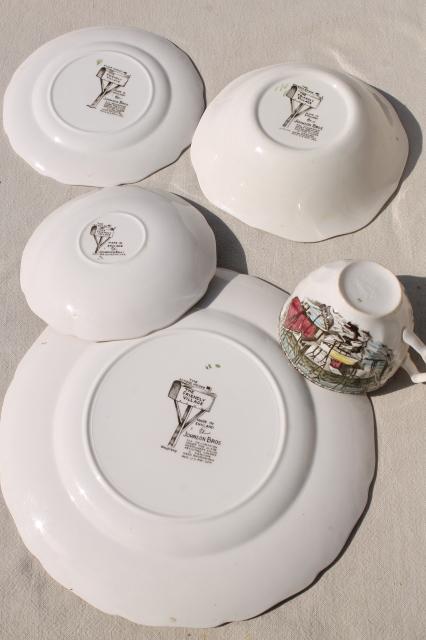 photo of vintage England The Friendly Village Johnson Bros china dinner plates, bowls etc. #6